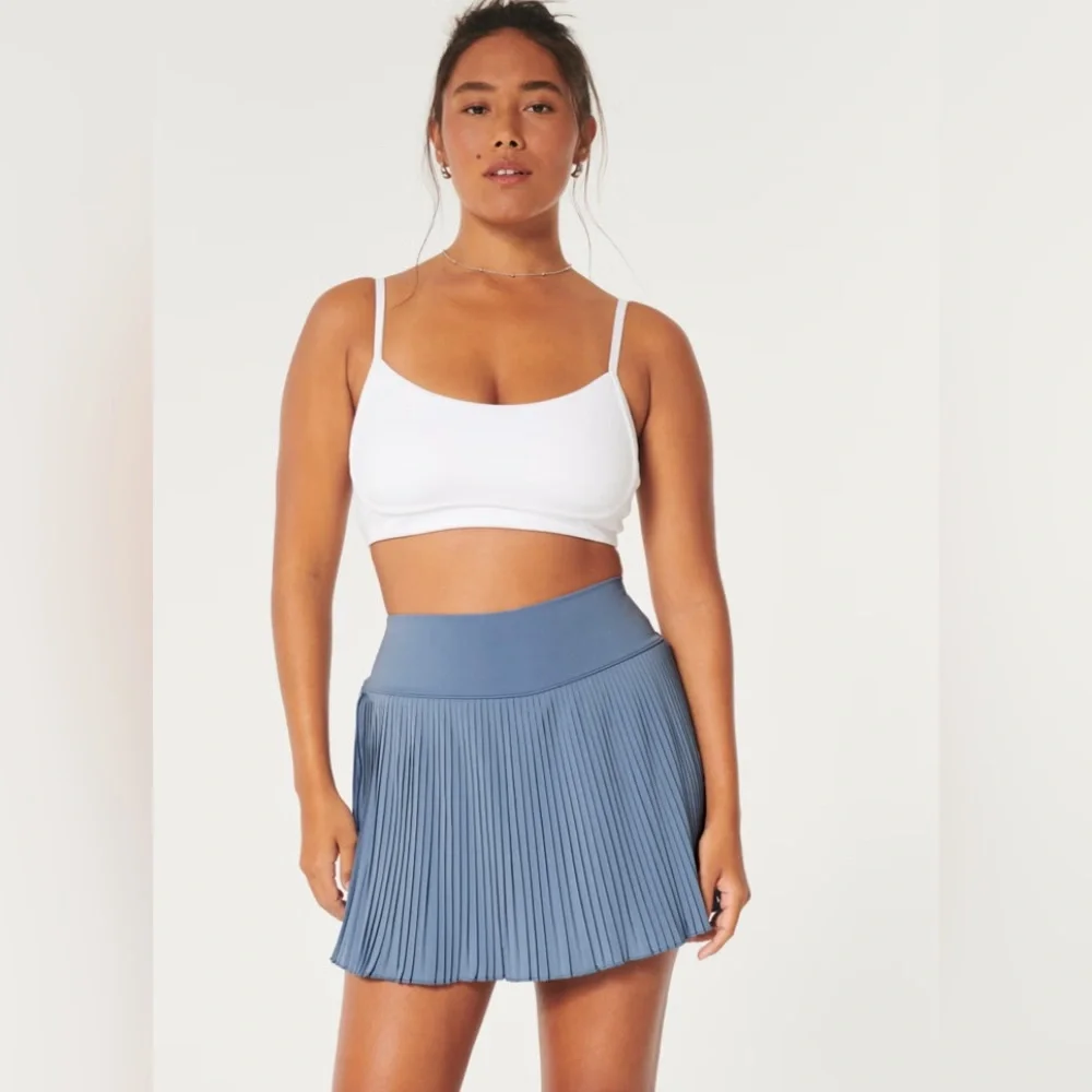 Gilly hicks Active Skortie Blue Pleated Built in shorts mini skirt Skort